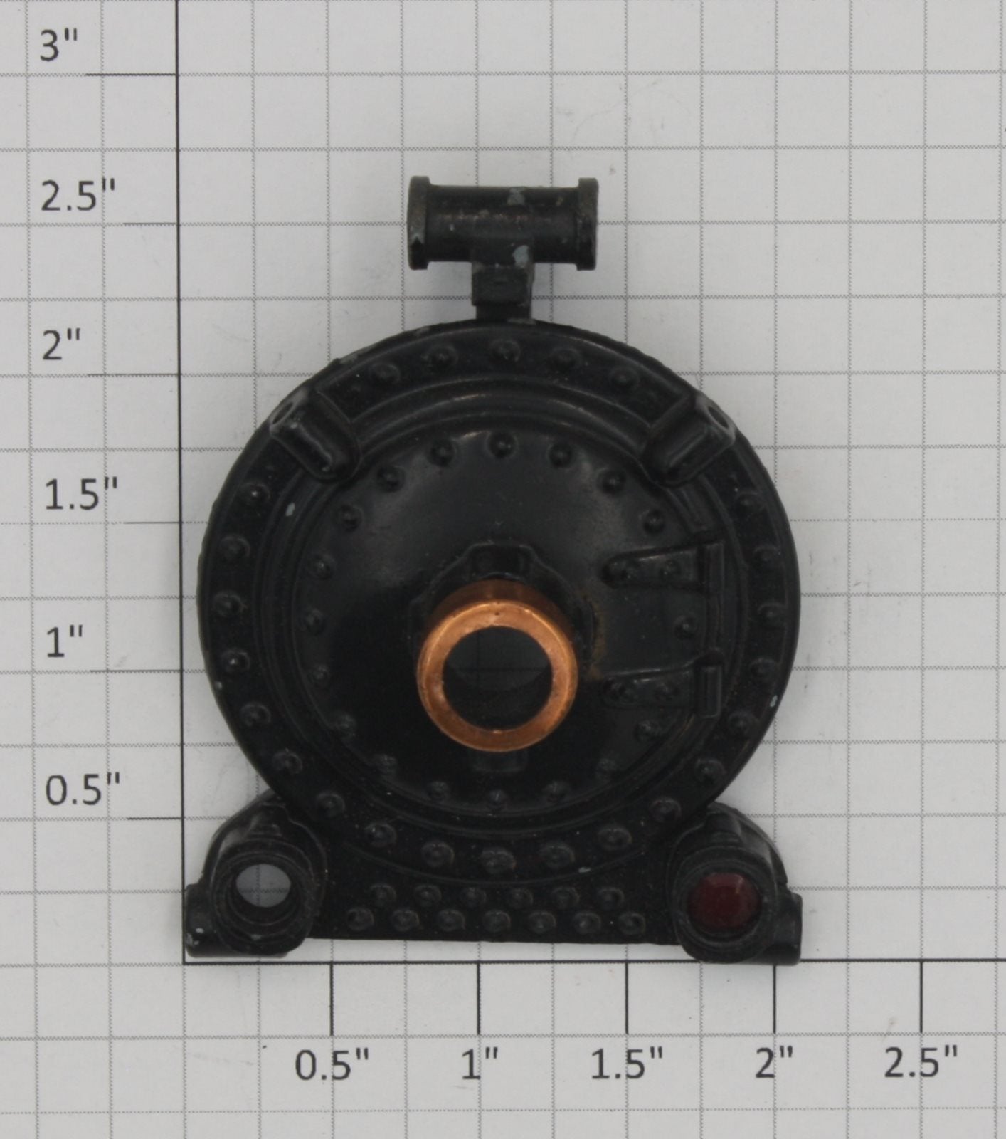 Lionel 261-2 Black Boiler Front with Flag Holders, Copper Bezel and Latch