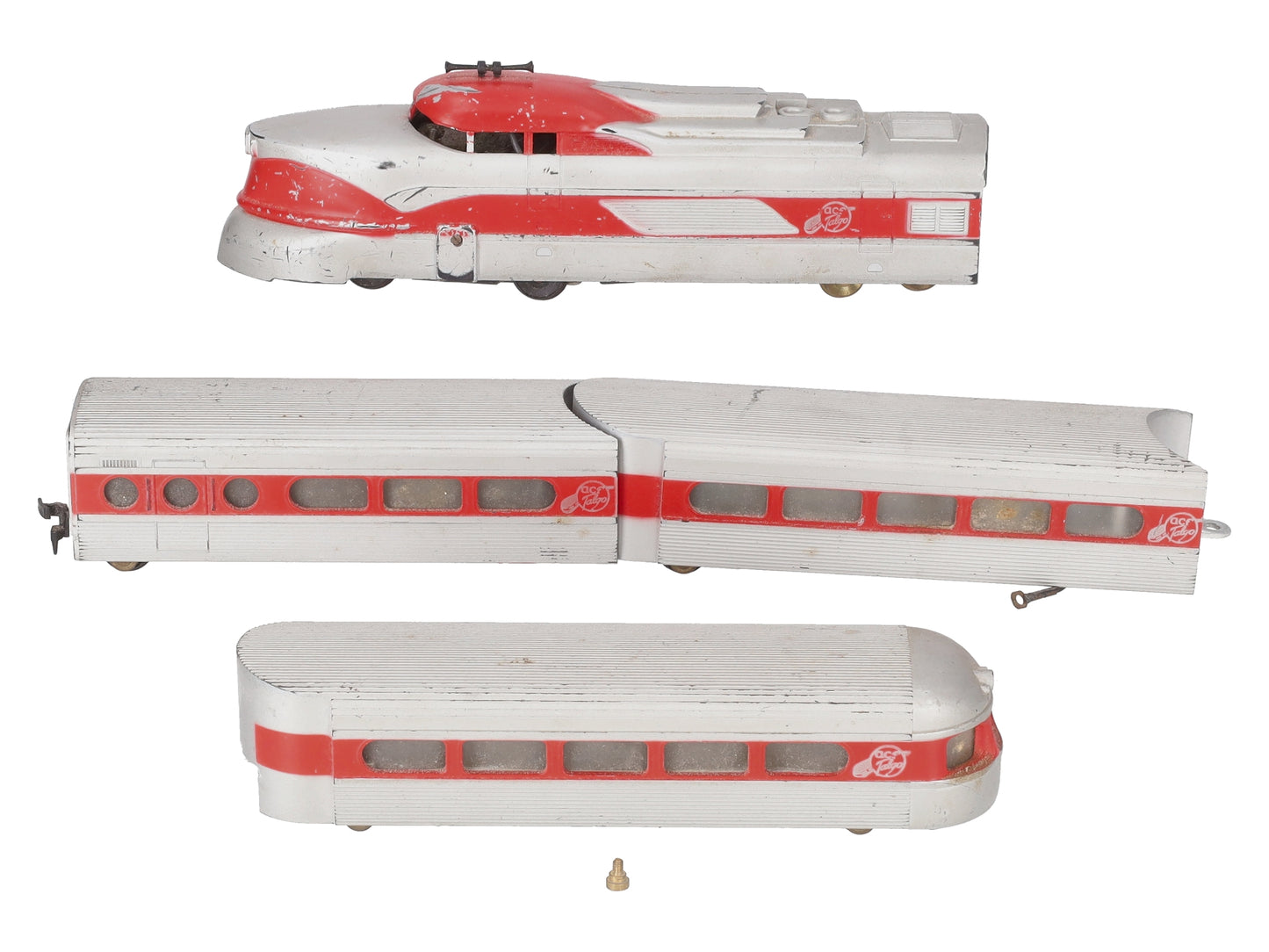 Mantua HO Scale ACF Talgo Aerotrain With 3 Passenger Cars VG