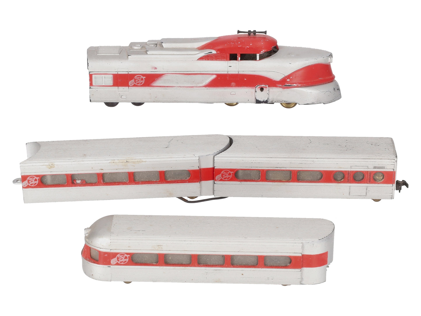 Mantua HO Scale ACF Talgo Aerotrain With 3 Passenger Cars VG