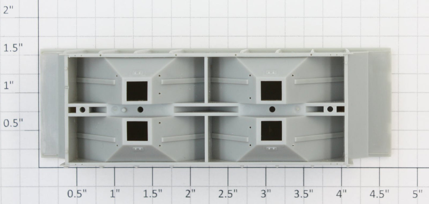 Athearn 66030 Unpainted HO Scale 2-Bay Hopper Body Shell with Roof