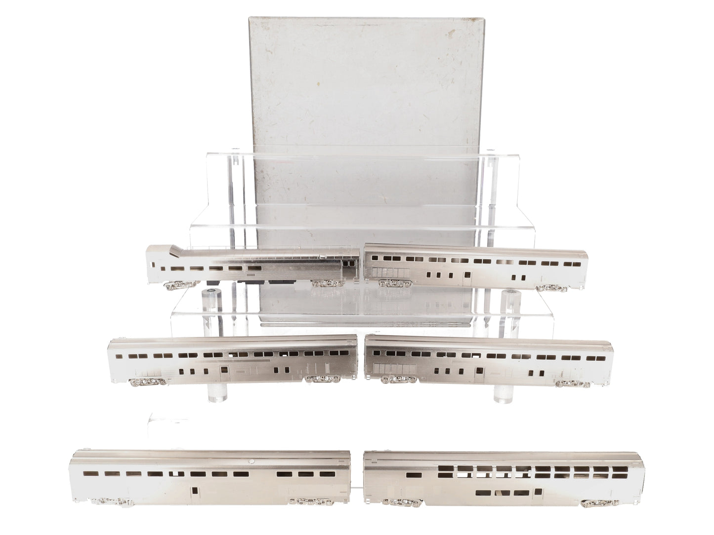 Hallmark HO Scale Brass ATSF High-Level Nickel-Plated Passenger Cars (Set of 6) EX/Box