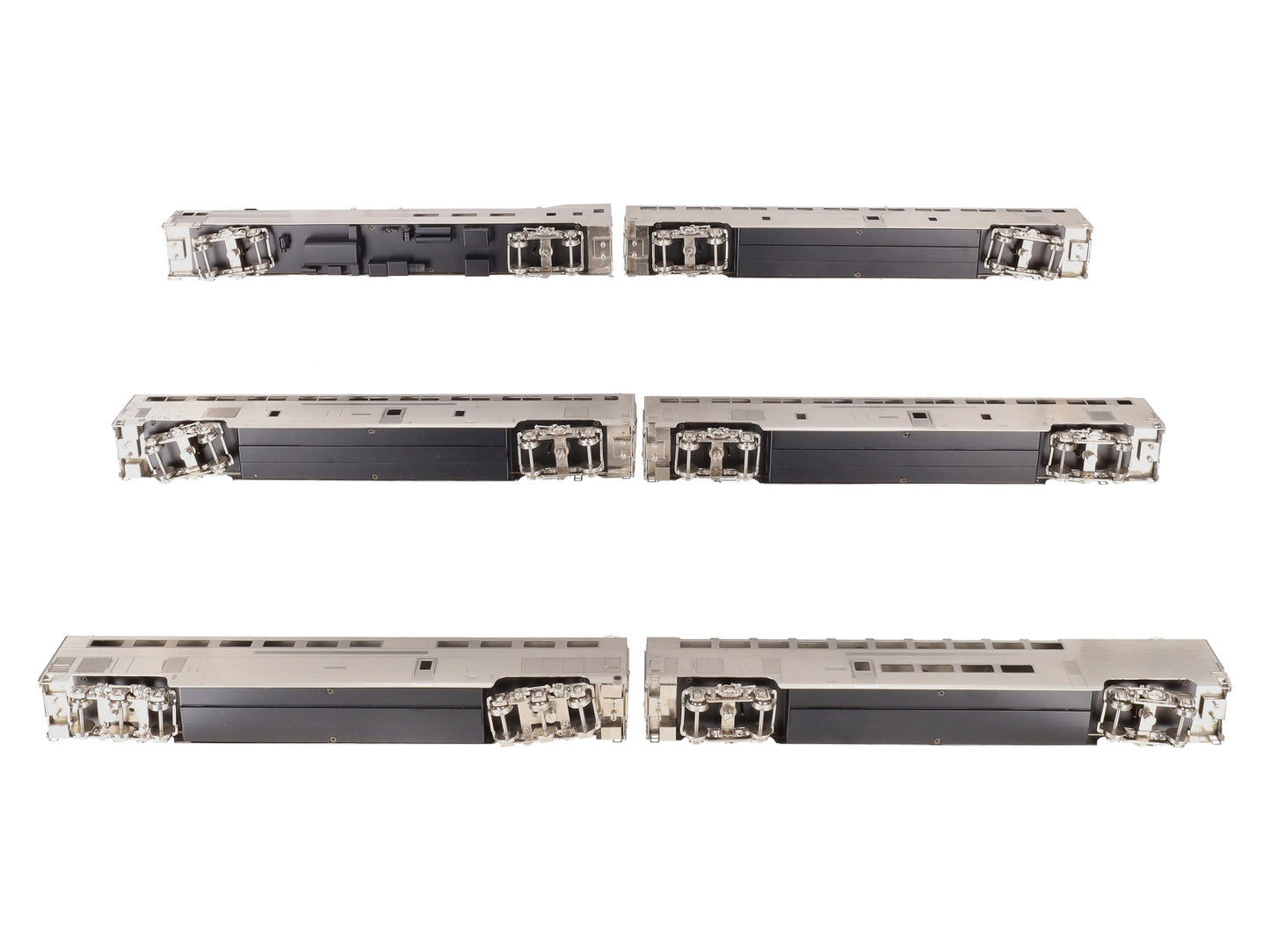 Hallmark HO Scale Brass ATSF High-Level Nickel-Plated Passenger Cars (Set of 6) EX/Box