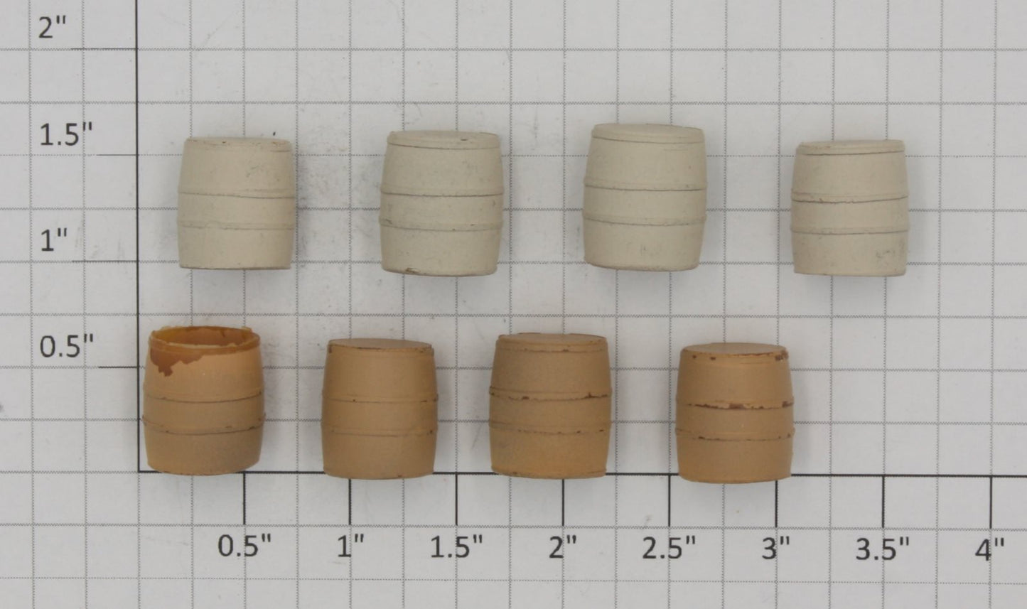 Acme 0730-1 O Gauge Painted Plastic Pickle Barrel 5/8"H x 9/16"OD (Bag of 8)