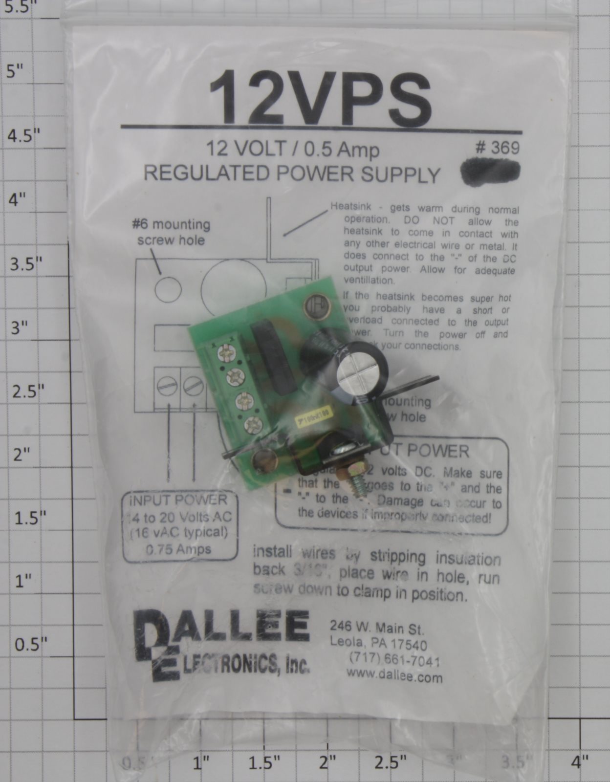 Dallee 369 HO Scale 12V Regulated Power Supply PCB Circuit Board