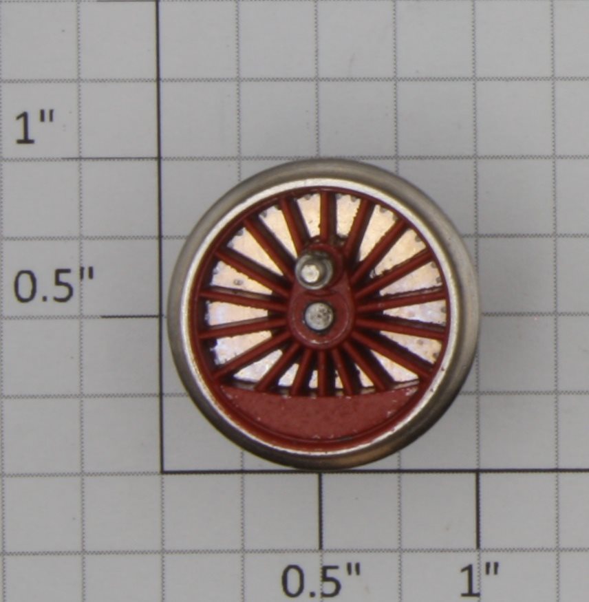 Marklin 212430 18-Spoked Red Wheel and Axle with Stud (Treibachsentiel)