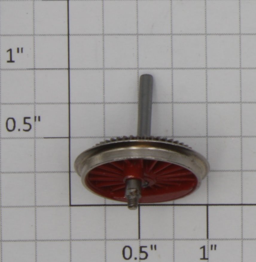 Marklin 212430 18-Spoked Red Wheel and Axle with Stud (Treibachsentiel)