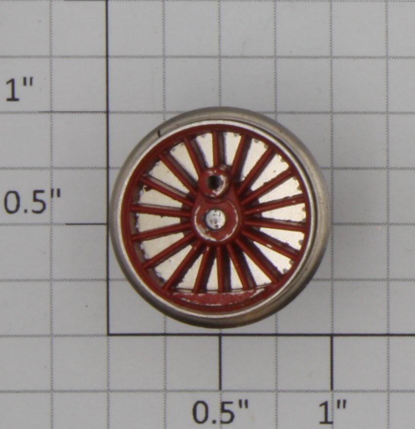 Marklin 212460 Red 18-Spoke Geared Drive Wheel/Axle with Tire (Treibachsenteil)