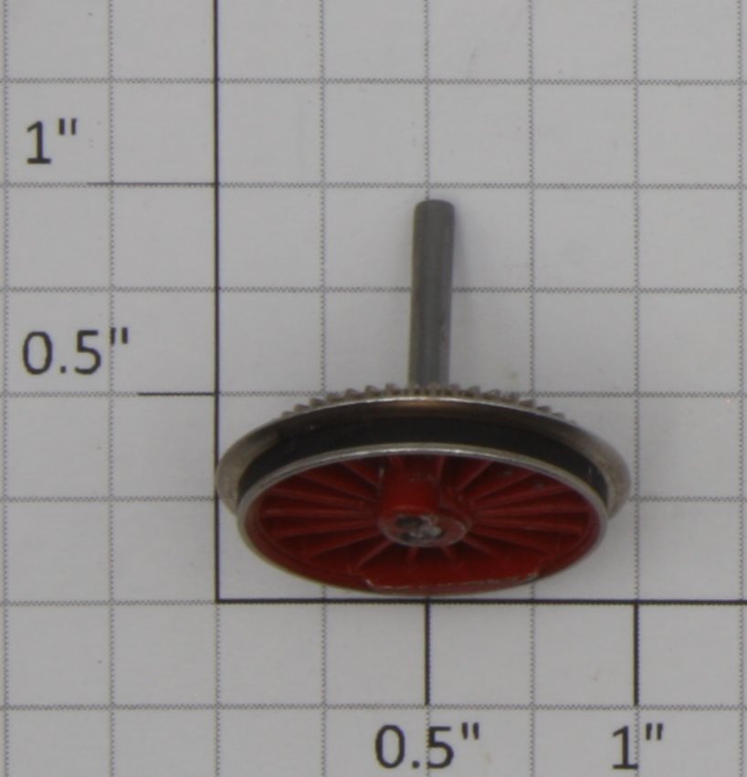 Marklin 212460 Red 18-Spoke Geared Drive Wheel/Axle with Tire (Treibachsenteil)