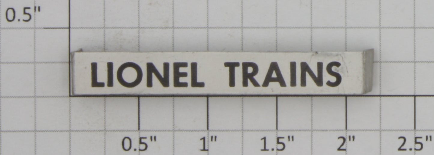Lionel 3460-1 Lionel Trains Van Trailer Nameplate