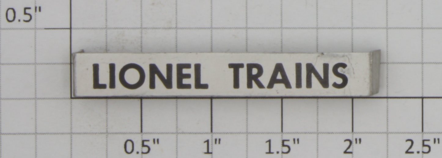 Lionel 3460-1 Lionel Trains Van Trailer Nameplate