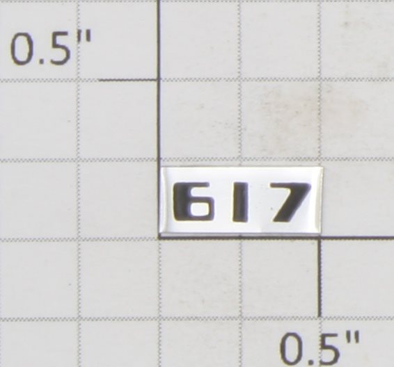 Lionel 617-1 Self Adhesive 617 Number Plate