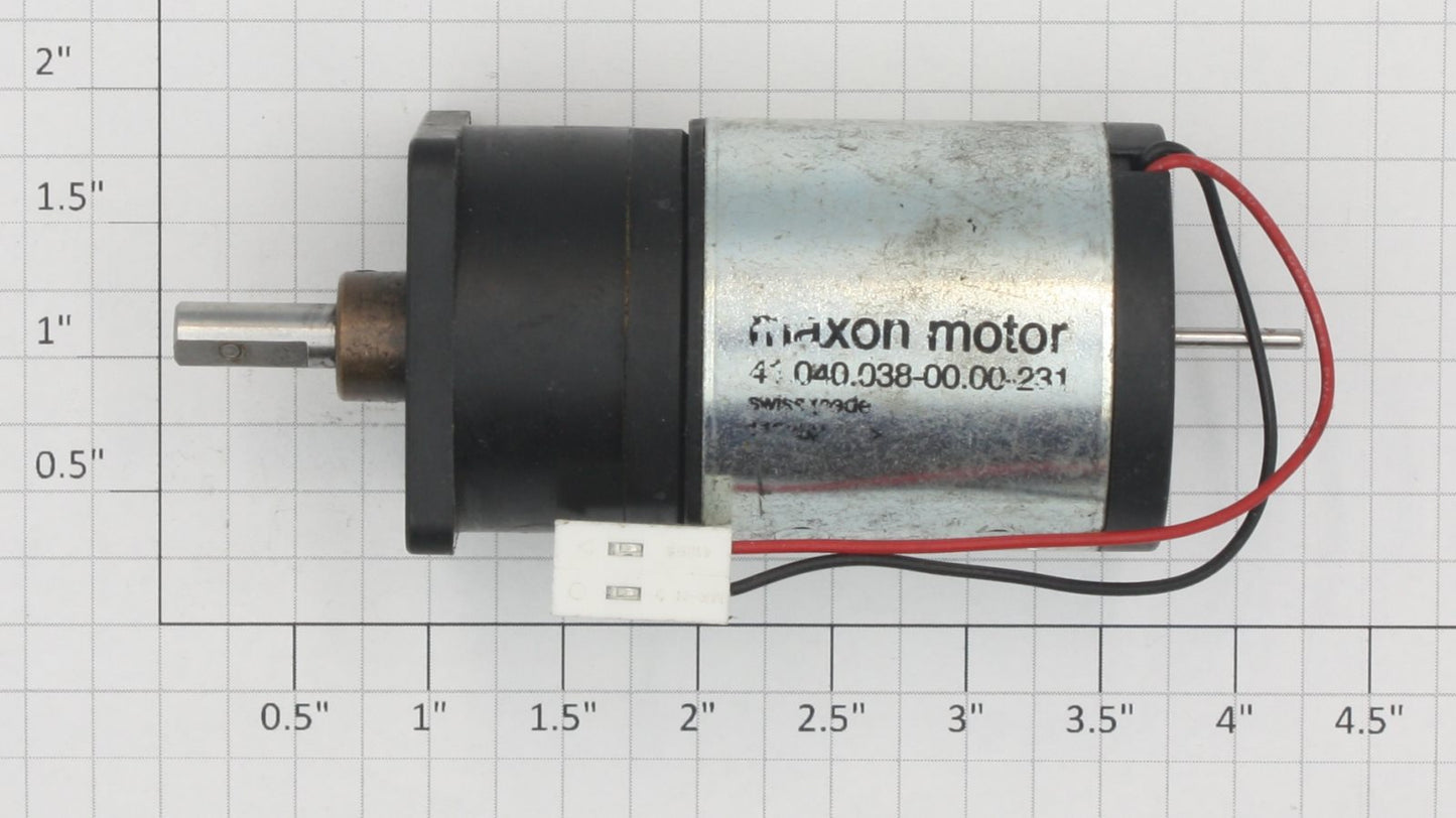 maxon 410400380000231 12 Volt DC Motor with Offset Gearbox Assembly and Wires