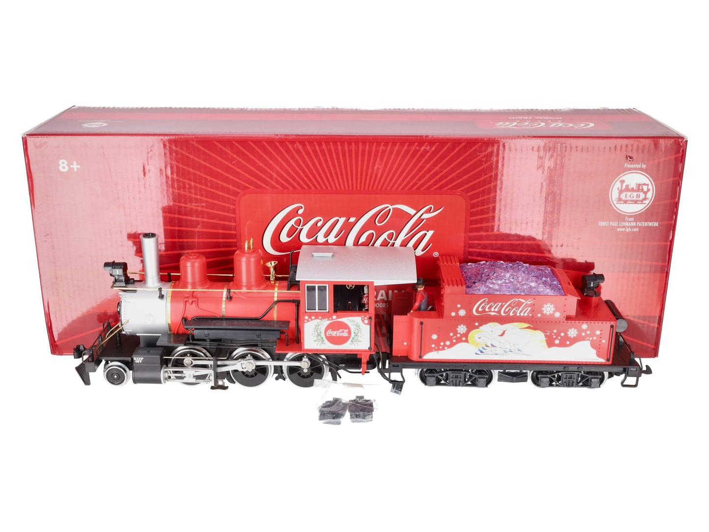 LGB 25194 G Gauge Coca-Cola Mogul Steam Locomotive & Tender w Sound & Smoke EX/Box