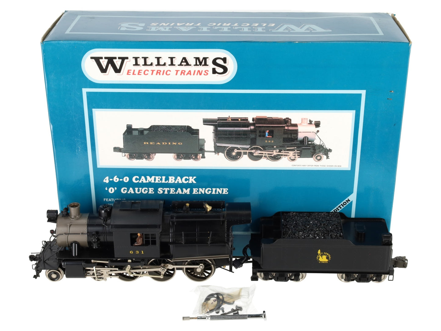 Williams 5015 O Gauge BRASS CNJ Camelback 4-6-0 Steam Locomotive & Tender #631 EX/Box