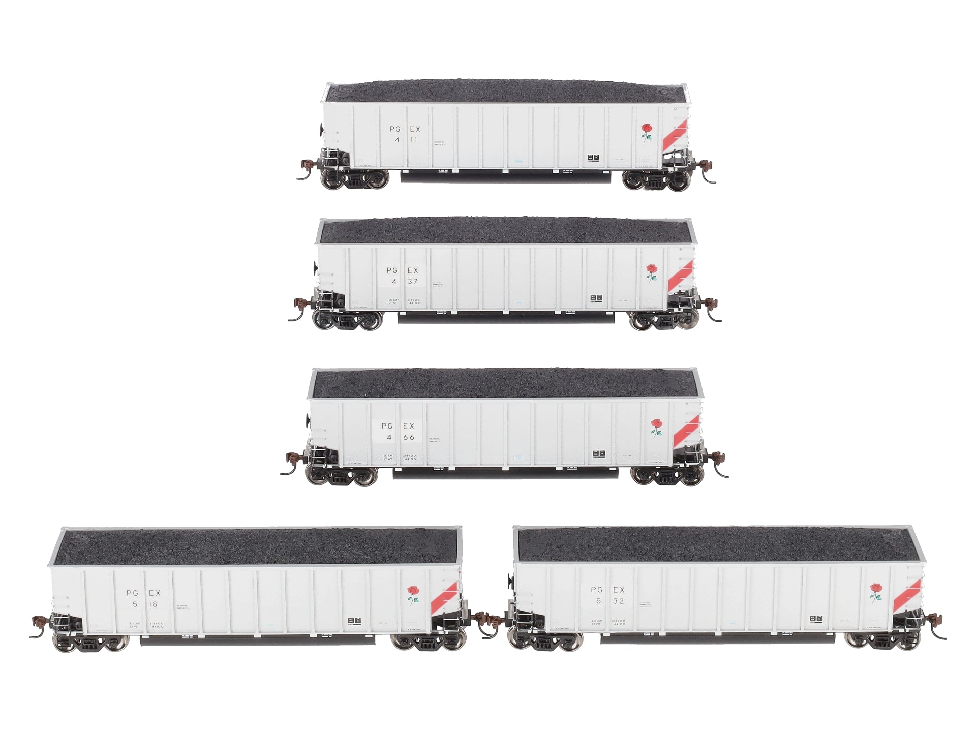Athearn 97873 HO PGEX Bethgon Coalporter w/Load #2 (Set of 5)