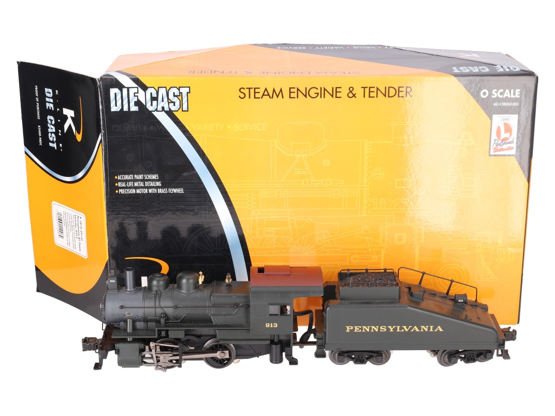 K-Line K-3810-0913S O Pennsylvania Railroad A5 Steam Switcher
