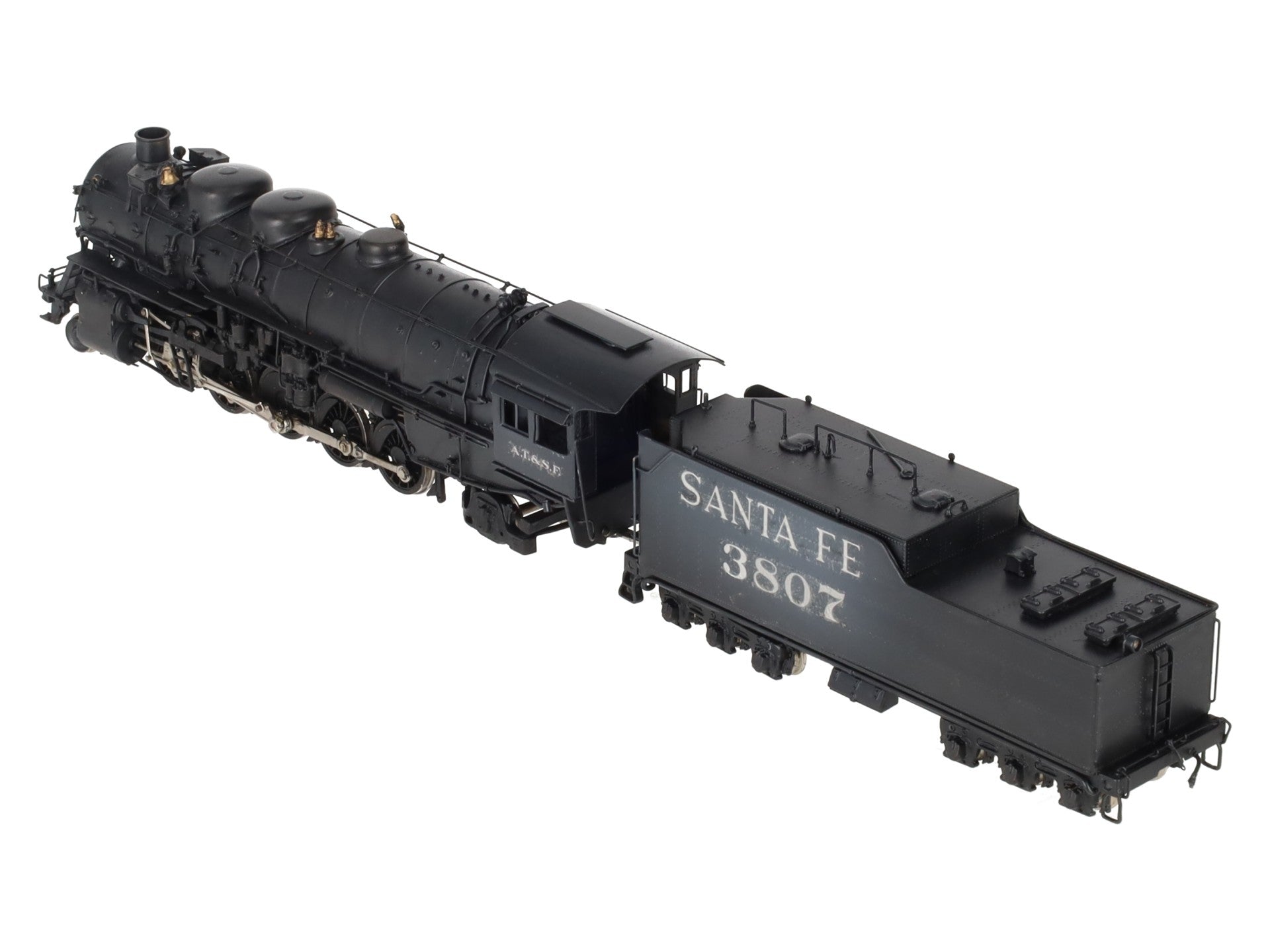 Key Imports HO BRASS Santa Fe 2-10-2 Steam Loco & Tender #3800 - Custom EX/Box