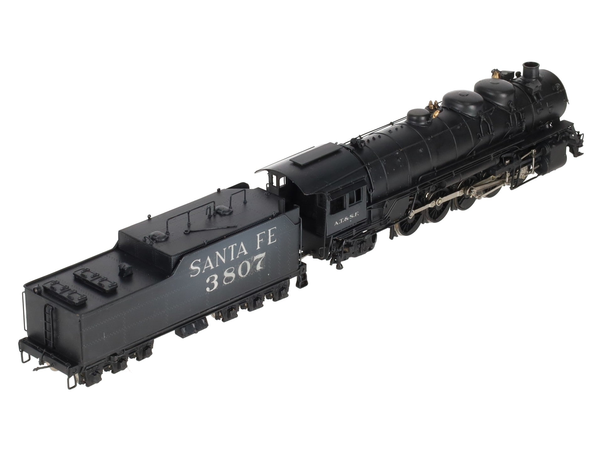 Key Imports HO BRASS Santa Fe 2-10-2 Steam Loco & Tender #3800 - Custom EX/Box