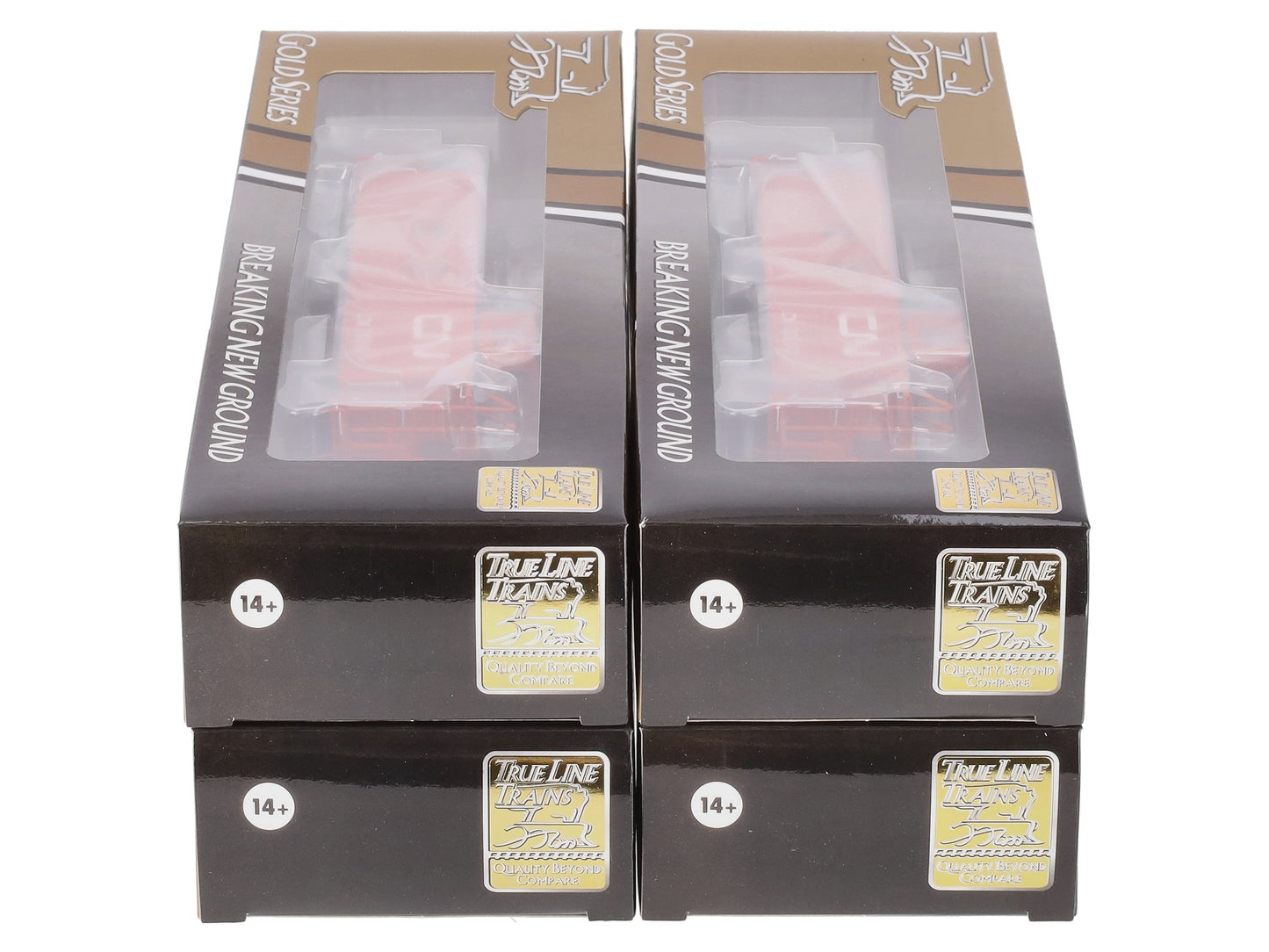 True Line Trains 301206 HO CN Offset-Cupola Wood Van (Caboose) (Set of 4)