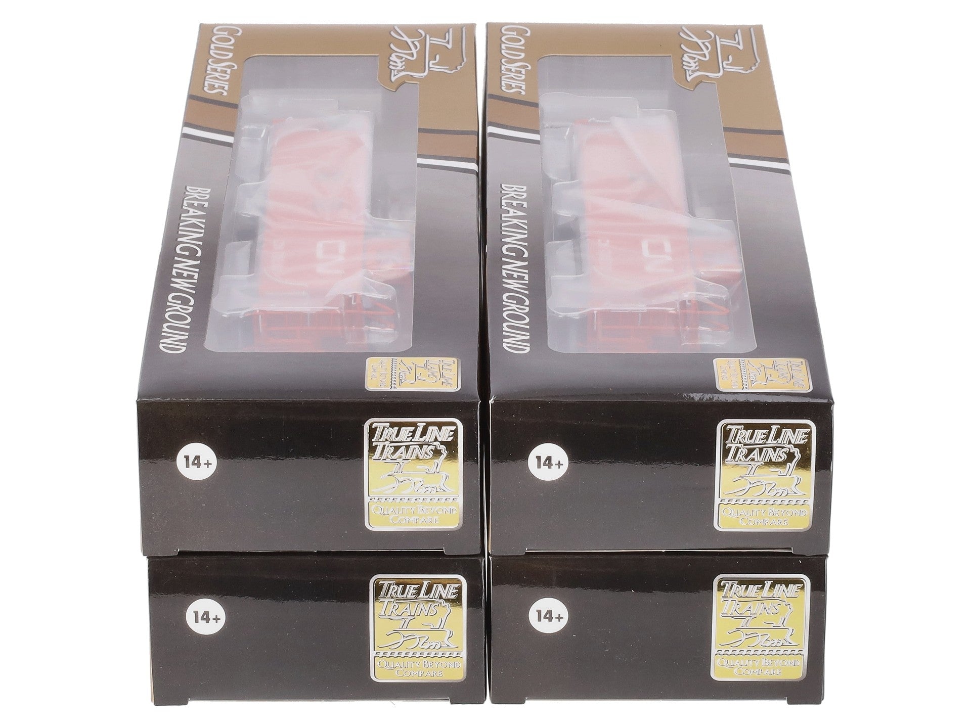 True Line Trains 301206 HO CN Offset-Cupola Wood Van (Caboose) (Set of 4)