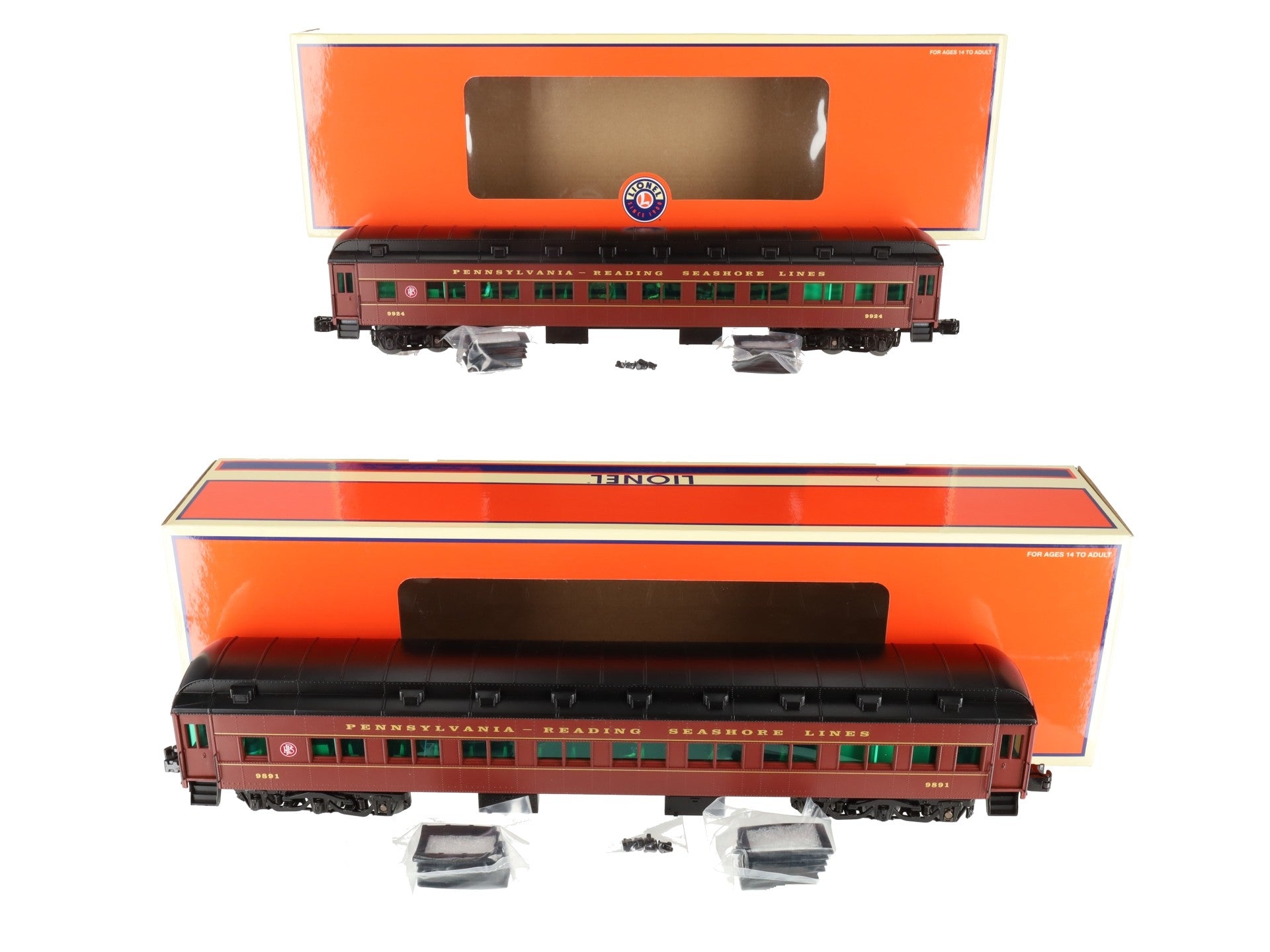 Lionel 85006 O PRSL 18'' Heavyweight Passenger Cars #9924/9891 (Set of 2)