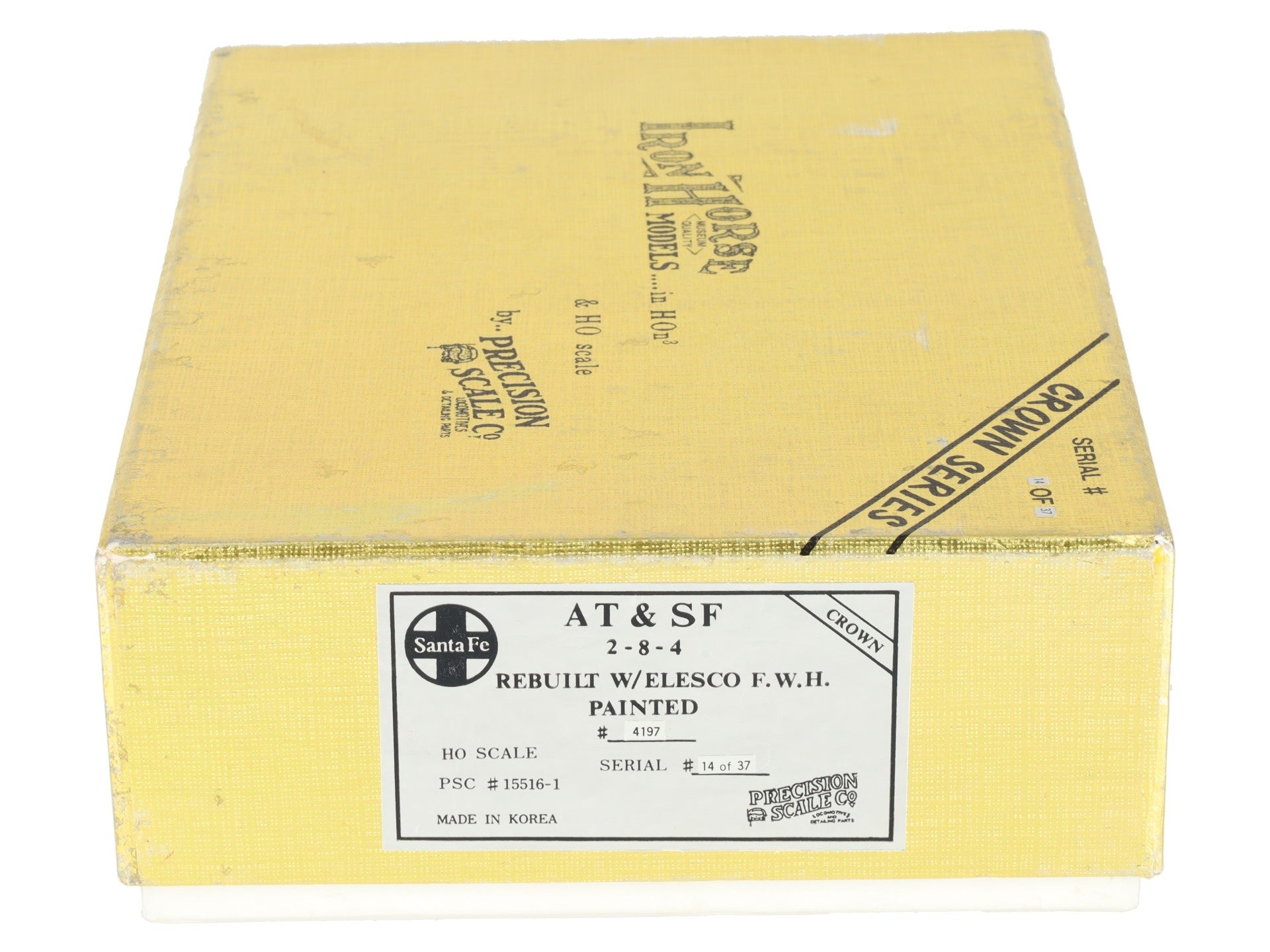 Precision Scale Co 15516-1 HO Brass ATSF  2-8-4 Steam Locomotive w/Tender #4197 LN/Box