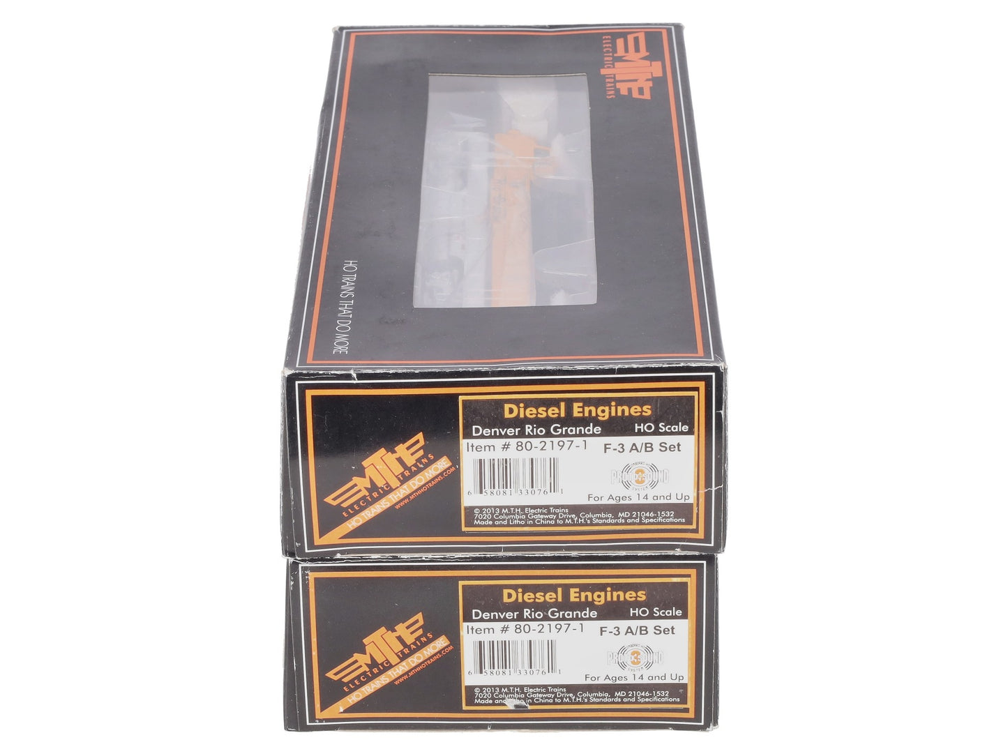 MTH 80-2197-1 HO DRG F-3 A/B Diesel Locomotive Set w/Proto-Sound 3.0 (Set of 2)
