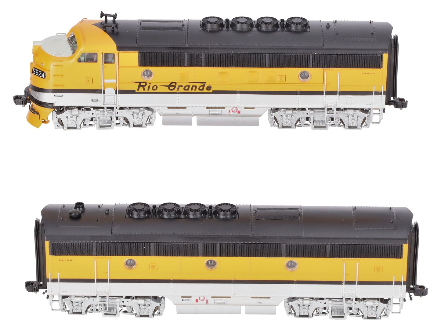 MTH 80-2197-1 HO DRG F-3 A/B Diesel Locomotive Set w/Proto-Sound 3.0 (Set of 2)