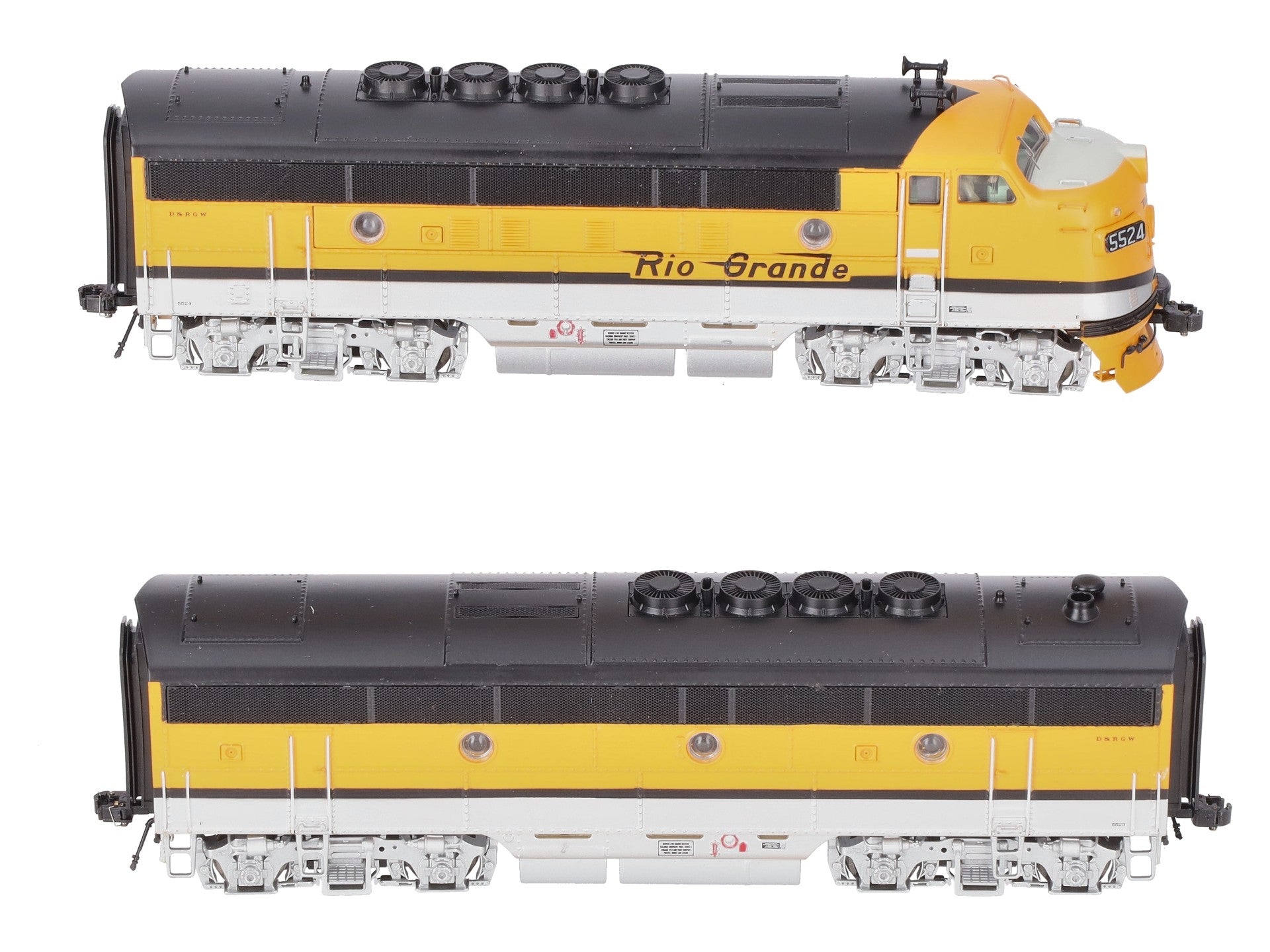 MTH 80-2197-1 HO DRG F-3 A/B Diesel Locomotive Set w/Proto-Sound 3.0 (Set of 2)