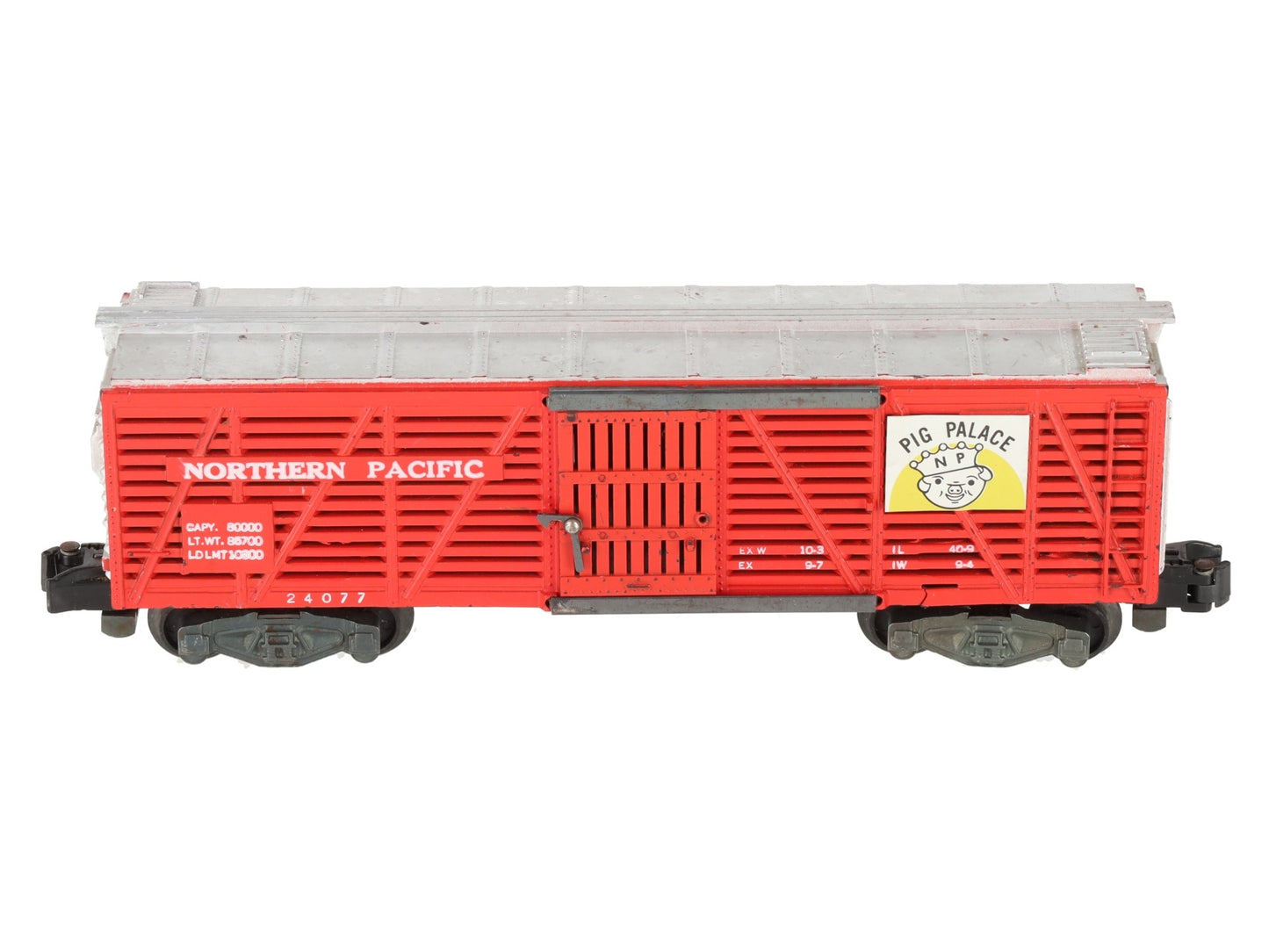 American Flyer 24077 Vintage S Northern Pacific Pig Palace Stock Car VG