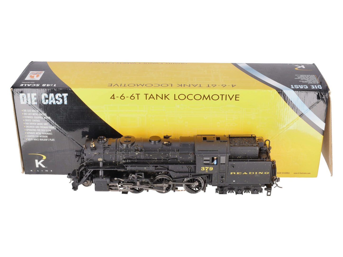 K-Line K3481-0379CC O Reading 4-6-6T Tank Steam Locomotive #379 2-Rail VG/Box