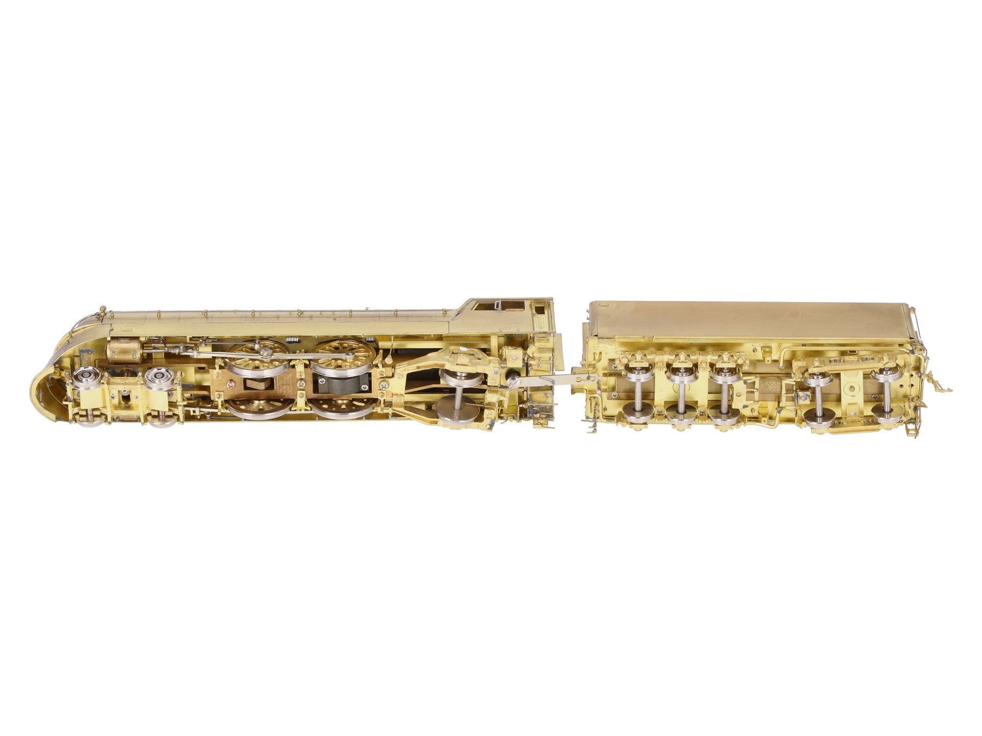Overland 1462 HO BRASS Milwaukee Rd. 4-4-2 Steam Locomotive & Tender -Unpainted EX/Box