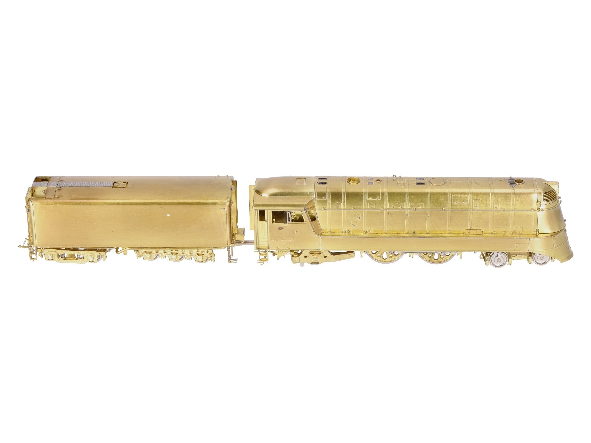 Overland 1462 HO BRASS Milwaukee Rd. 4-4-2 Steam Locomotive & Tender -Unpainted EX/Box