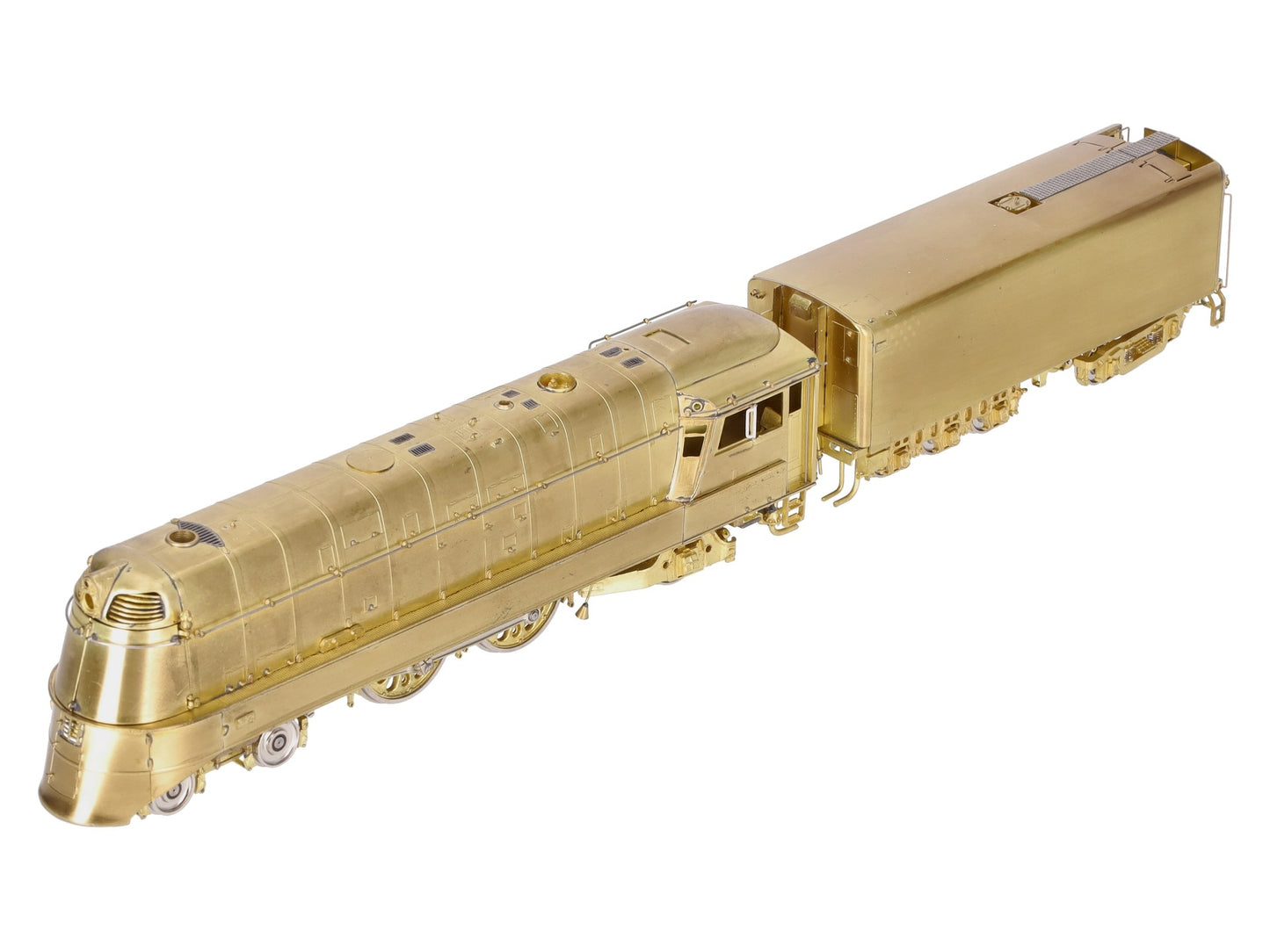 Overland 1463 HO BRASS Milwaukee 'A' 4-4-2 Steam Locomotive & Tender- Unpainted EX/Box