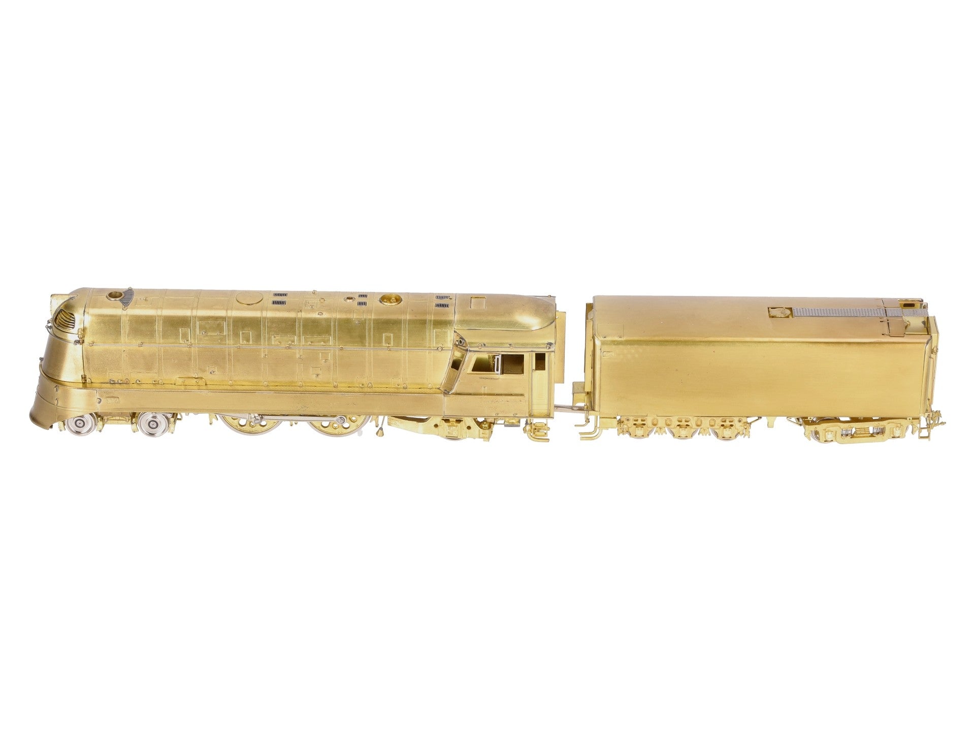 Overland 1463 HO BRASS Milwaukee 'A' 4-4-2 Steam Locomotive & Tender- Unpainted EX/Box