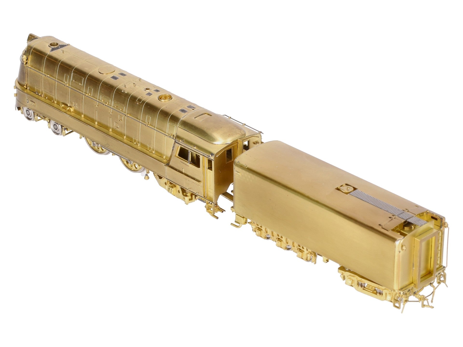 Overland 1463 HO BRASS Milwaukee 'A' 4-4-2 Steam Locomotive & Tender- Unpainted EX/Box