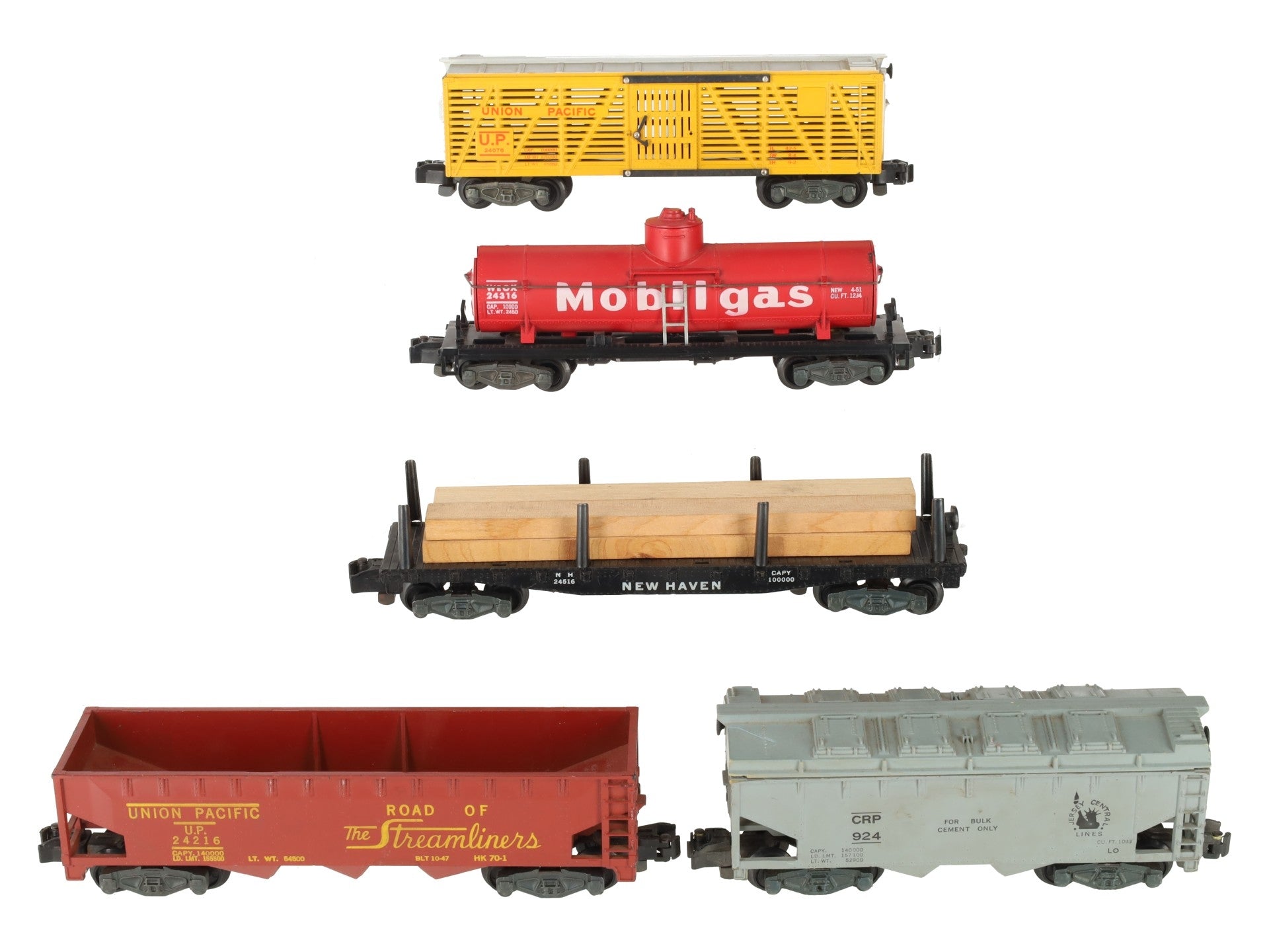 American Flyer Vintage S Freight Cars # 24316, 24216, 24516, 924 & 24076 [5] EX