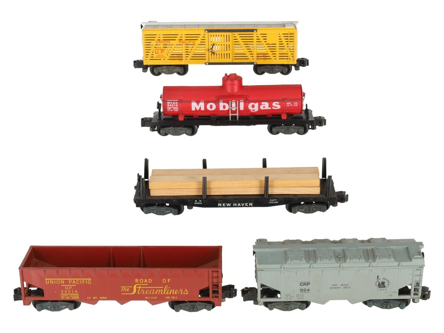 American Flyer Vintage S Freight Cars # 24316, 24216, 24516, 924 & 24076 [5] EX