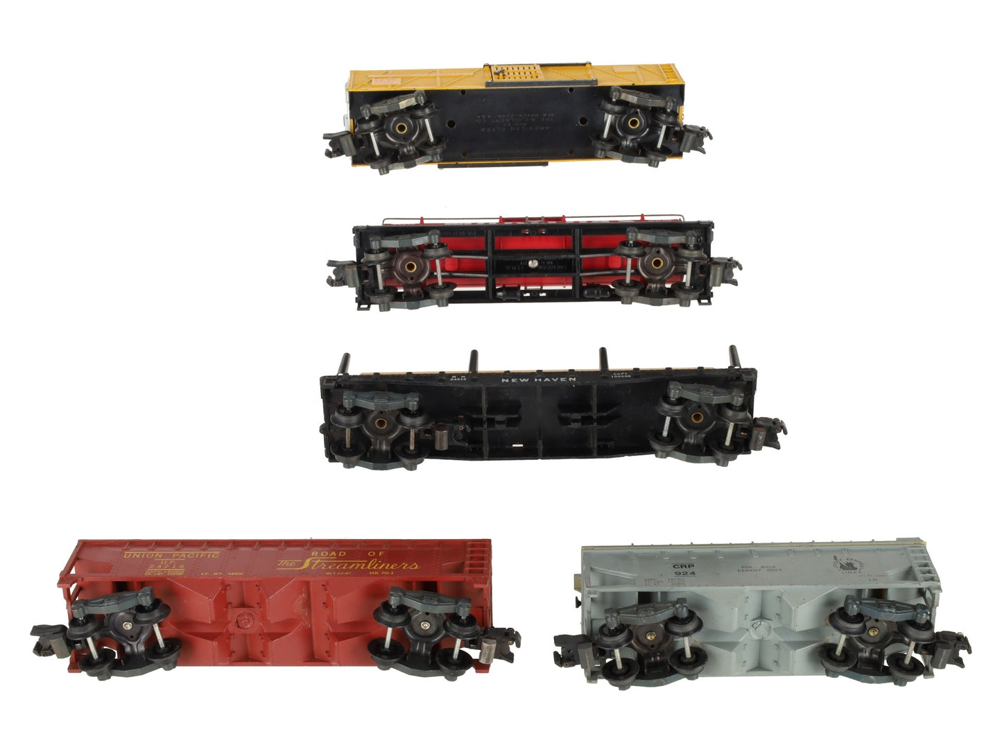 American Flyer Vintage S Freight Cars # 24316, 24216, 24516, 924 & 24076 [5] EX