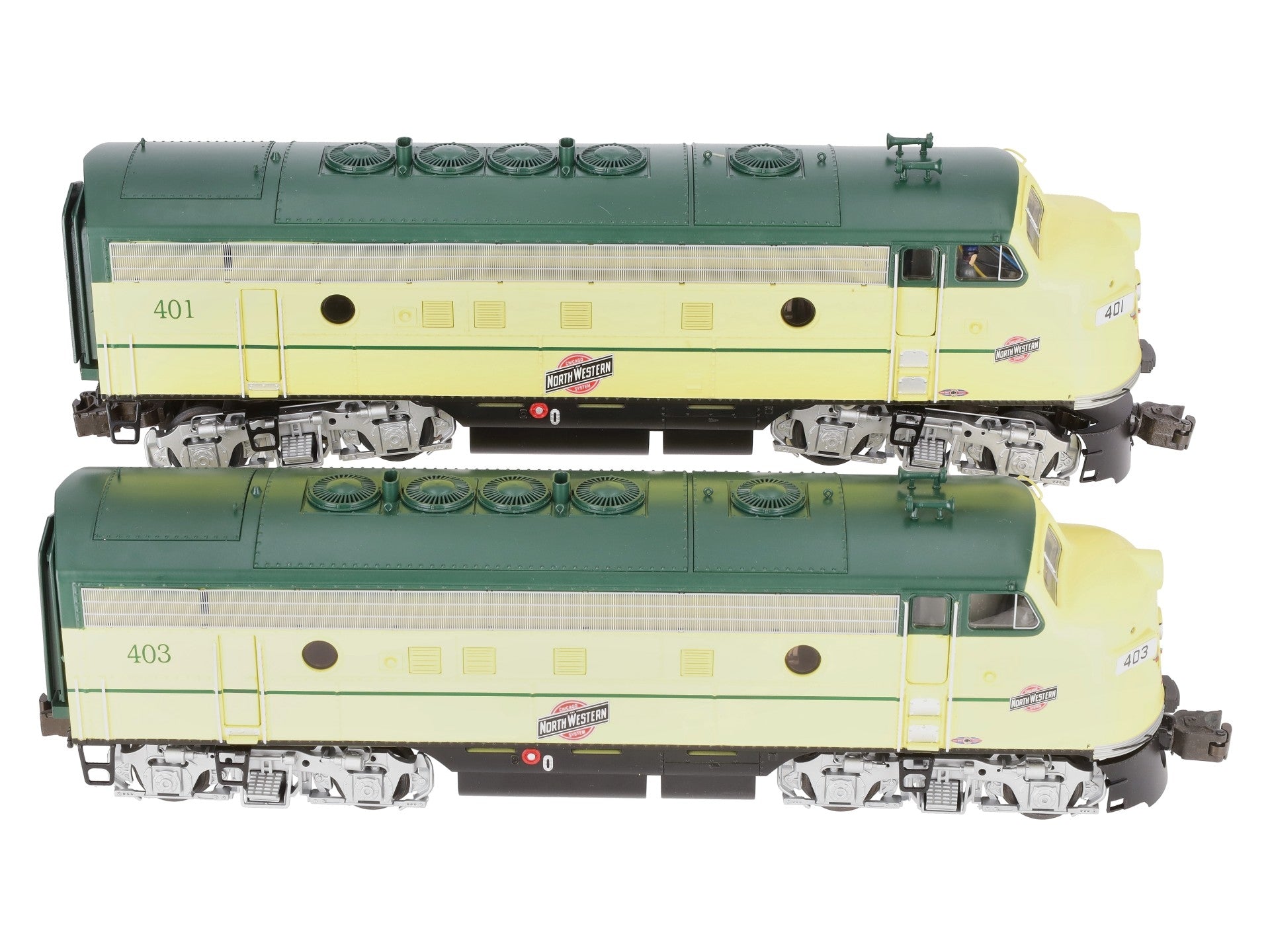 Lionel 6-38754 O C&NW Legacy F-7 AA Diesel Locomotive Set #401/#403 LN/Box