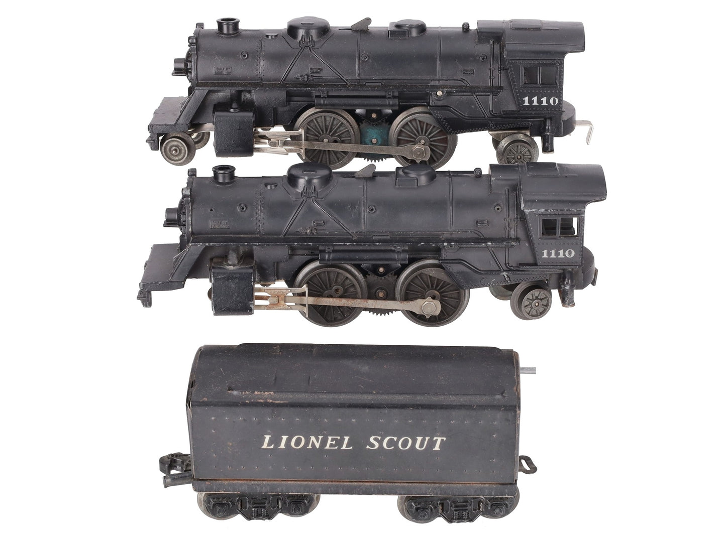 Lionel Vintage O Postwar Steam Locomotives & Tender # 1110, 1110 & 1001T [3] VG