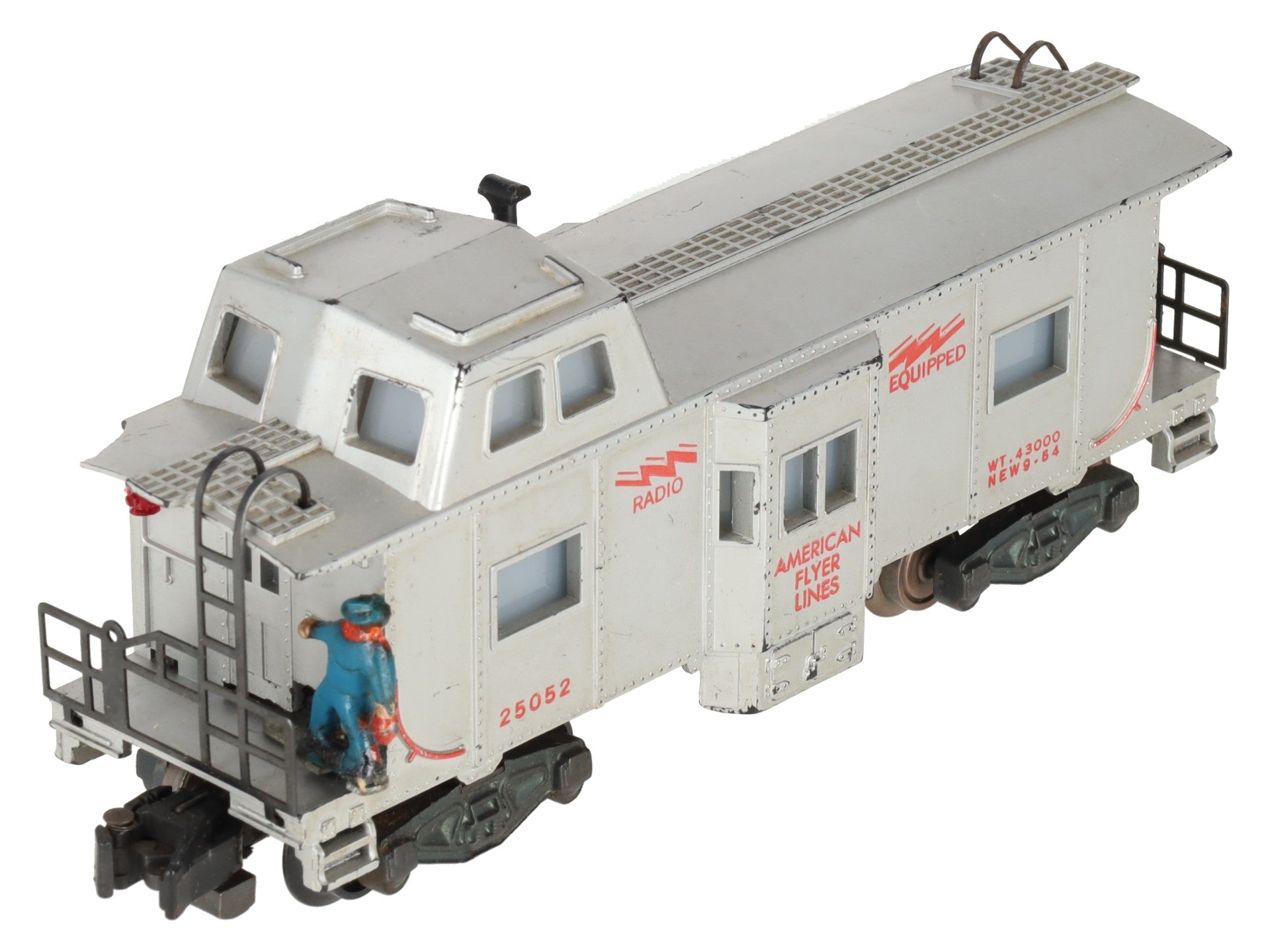 American Flyer 25052 S Vintage Operating Action Bay Window Caboose VG