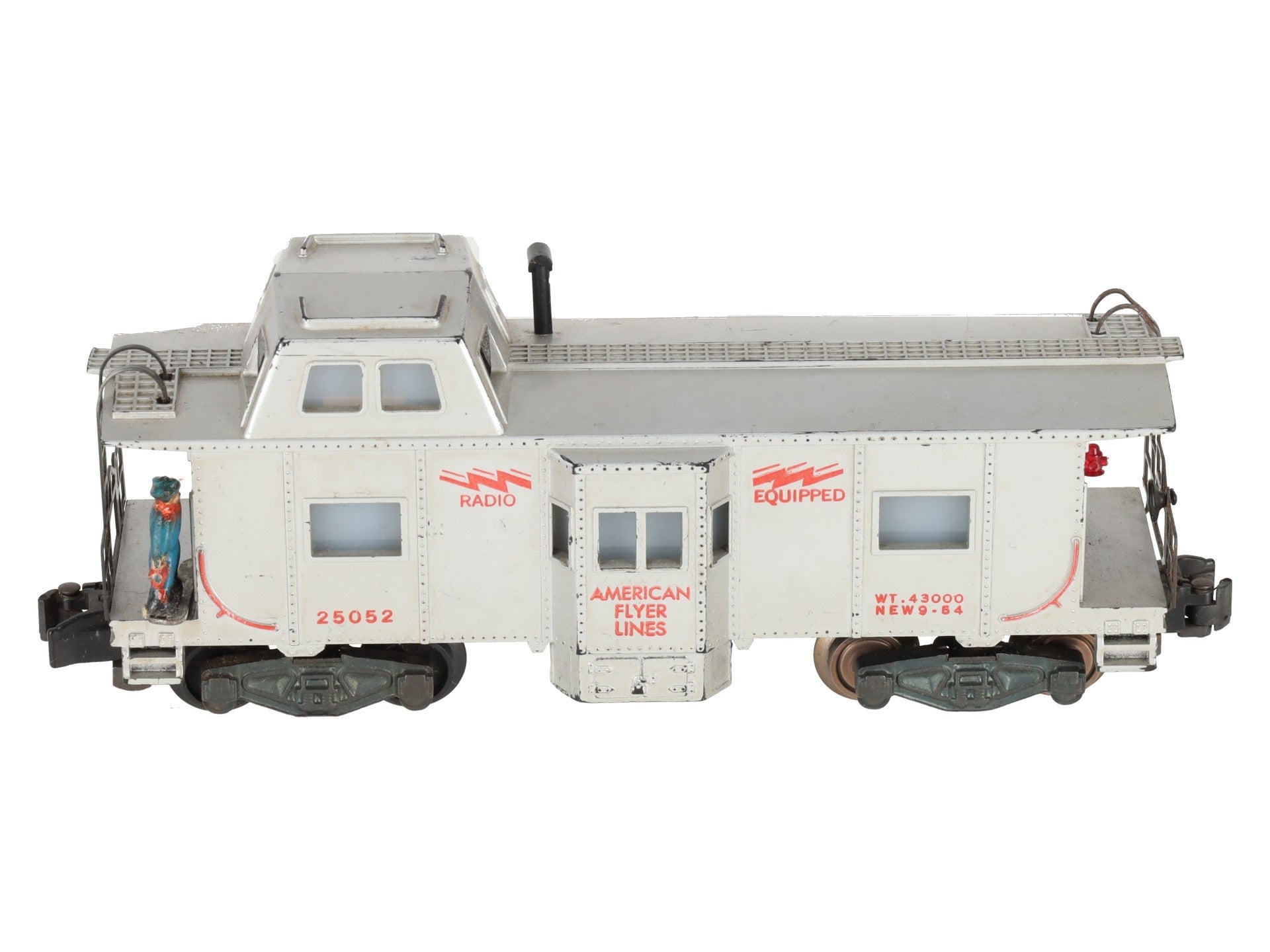 American Flyer 25052 S Vintage Operating Action Bay Window Caboose VG