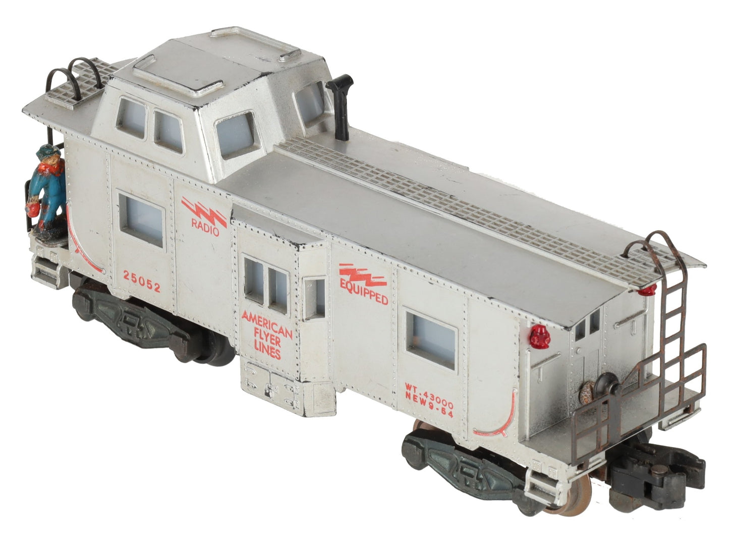 American Flyer 25052 S Vintage Operating Action Bay Window Caboose VG
