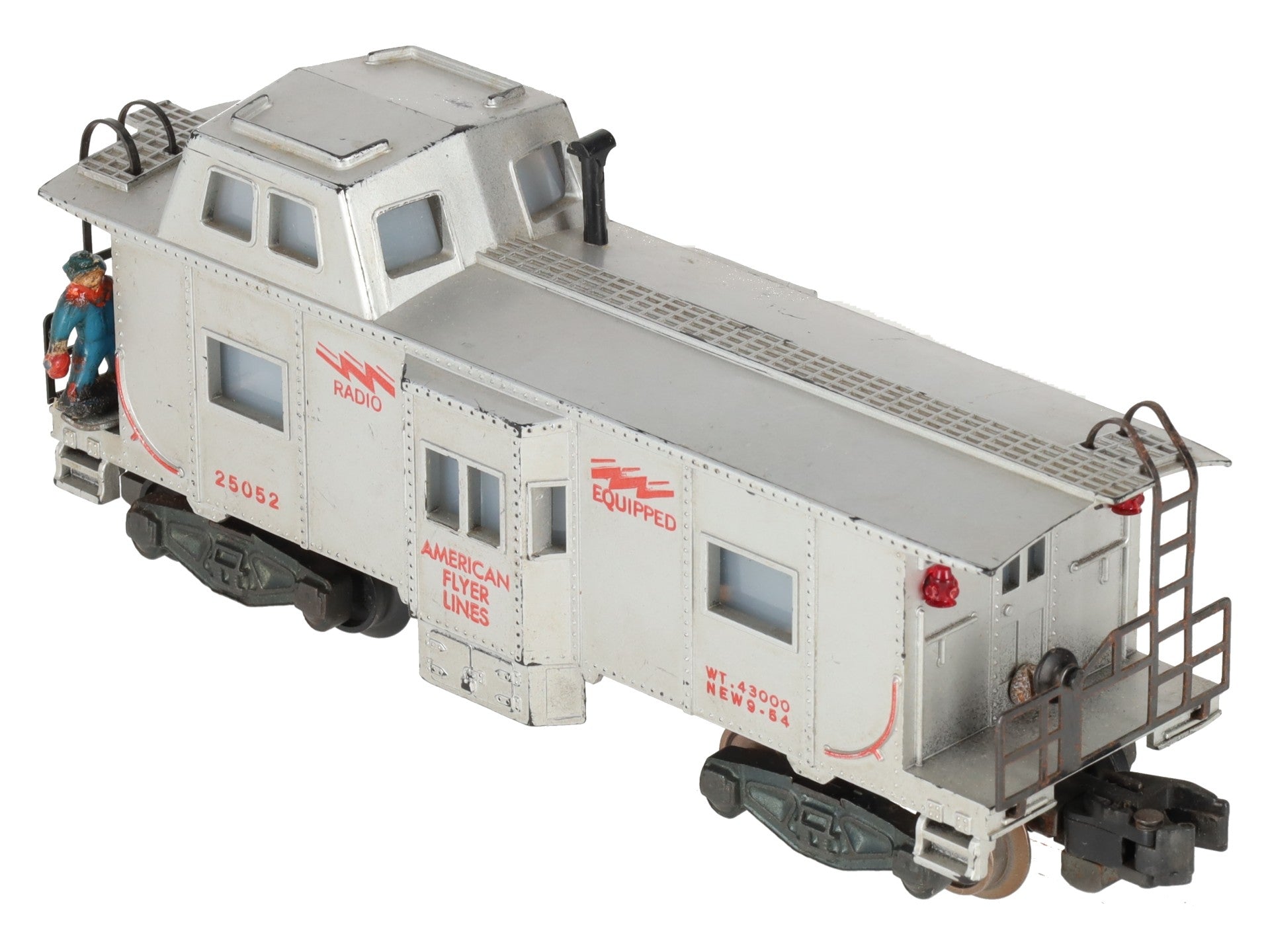 American Flyer 25052 S Vintage Operating Action Bay Window Caboose VG