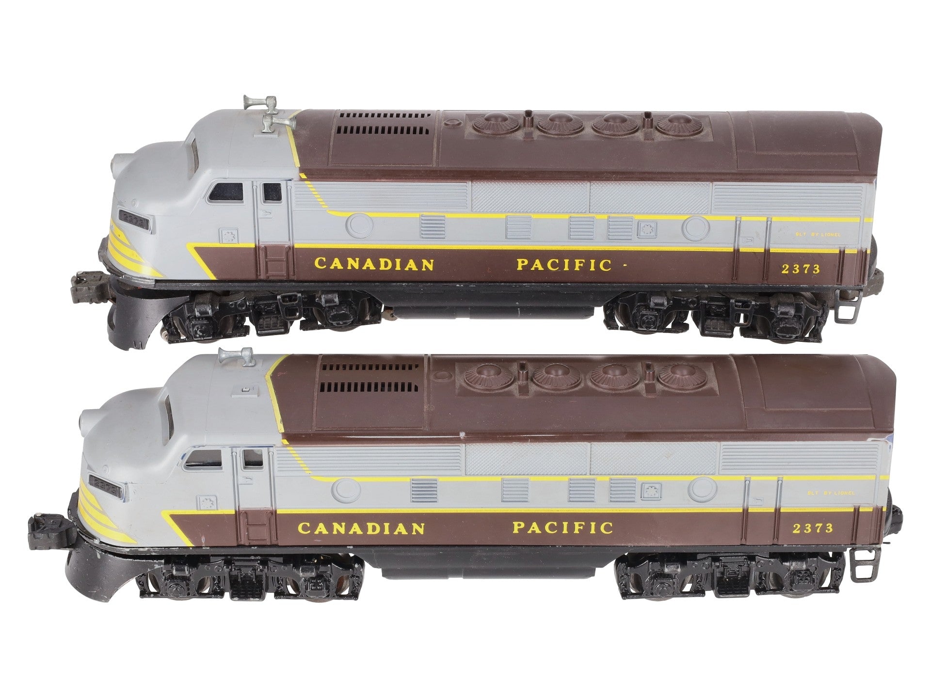 Lionel 2373 Vintage O Canadian Pacific F3 AA Diesel Locomotives w/Modern Shells VG