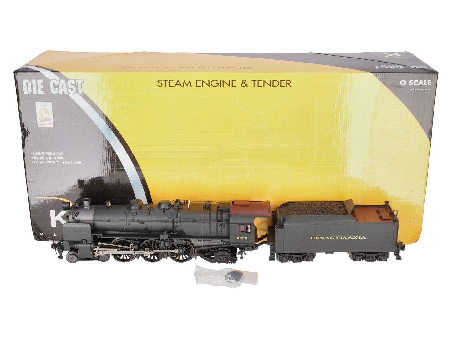 K-Line K3380-3876CC O Gauge PRR K4s Steam Locomotive & Tender #3876 w/TMCC NIB