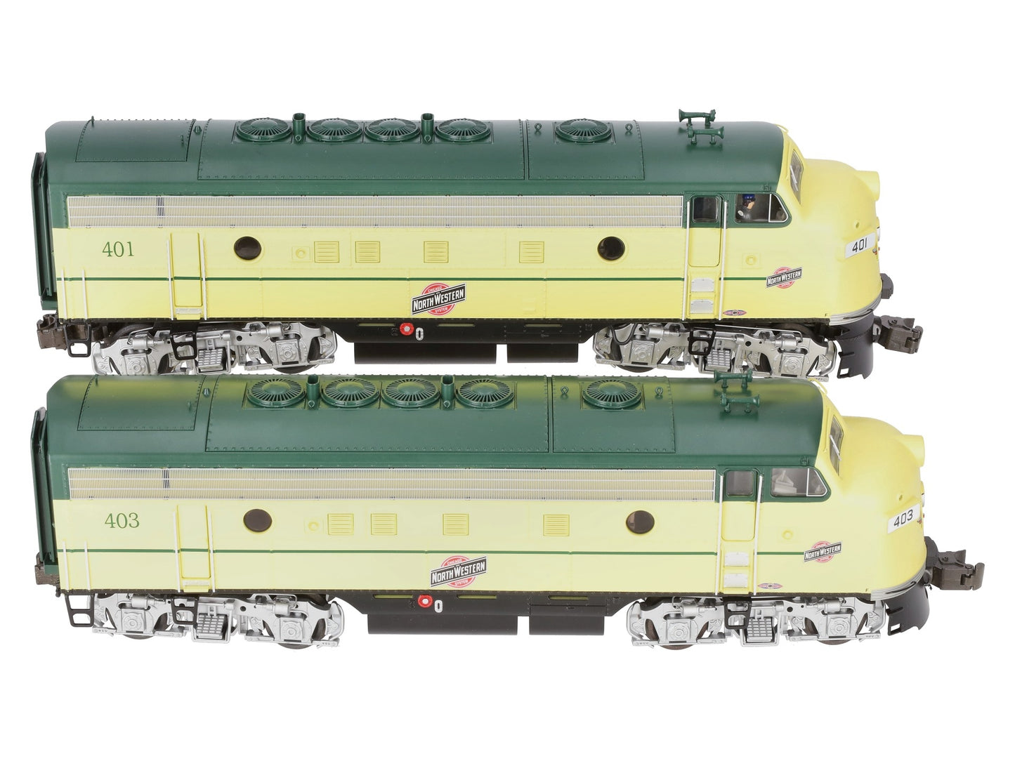Lionel 6-38754 O C&NW Legacy F-7 AA Diesel Locomotive Set #401/#403 LN/Box