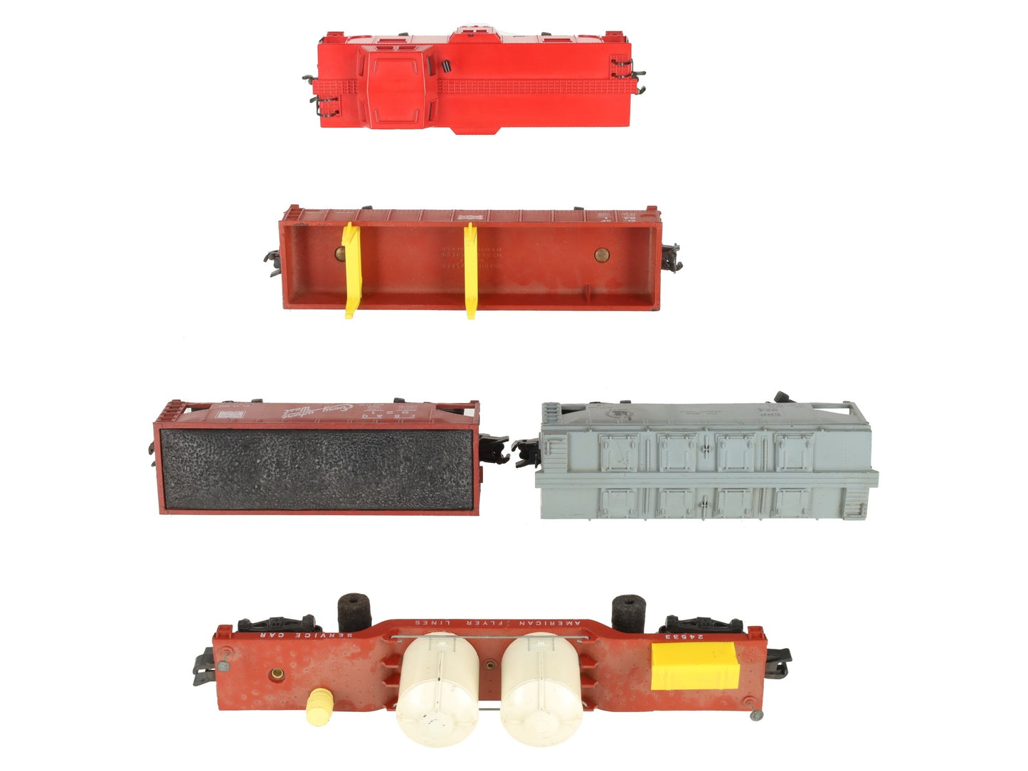 American Flyer Vintage S Freight Cars: 941, 921, Caboose, 24533, 924 [5] VG