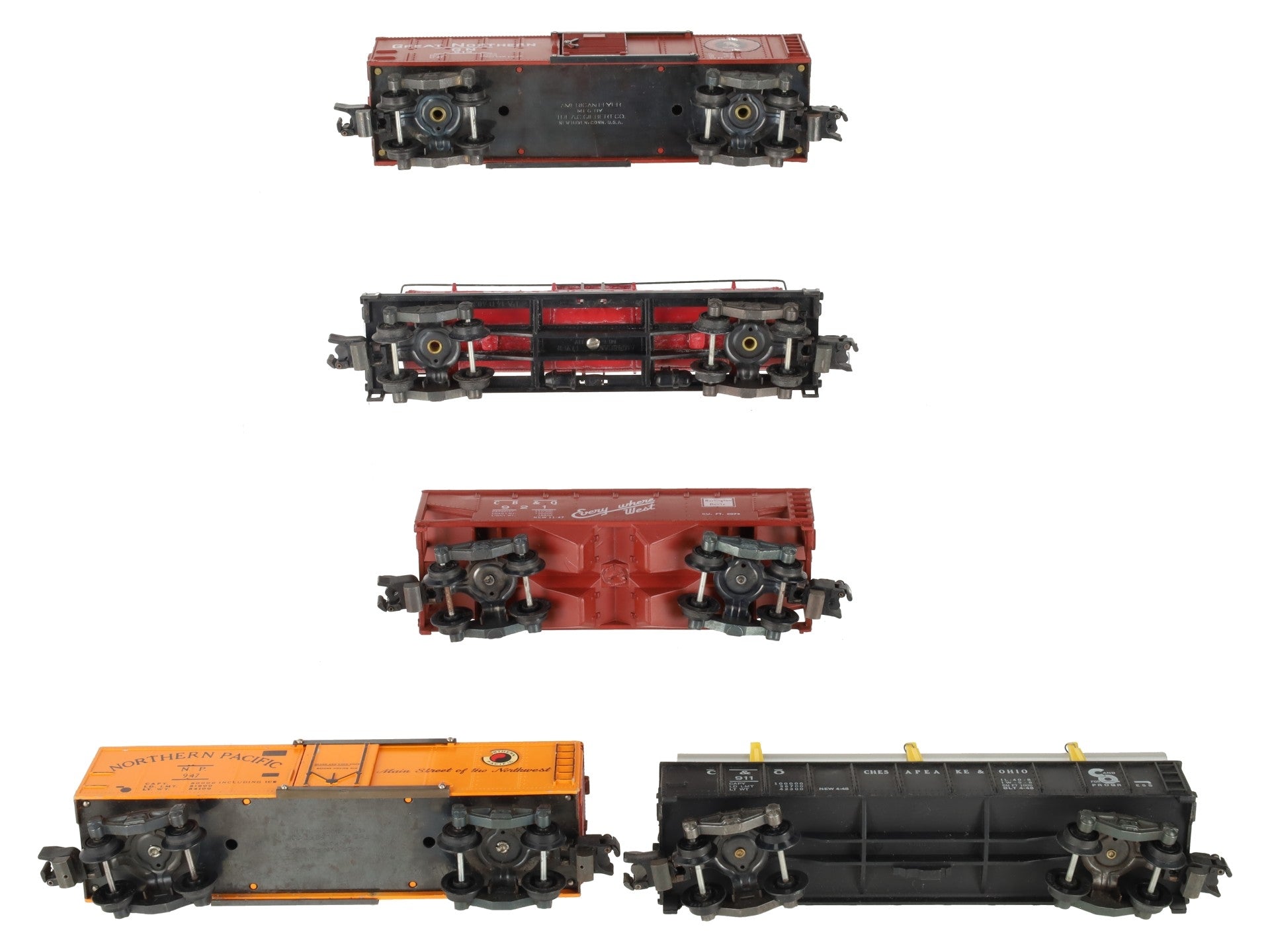 American Flyer Vintage S Freight Cars: 947, 958, 921, 911, 913 [5] VG
